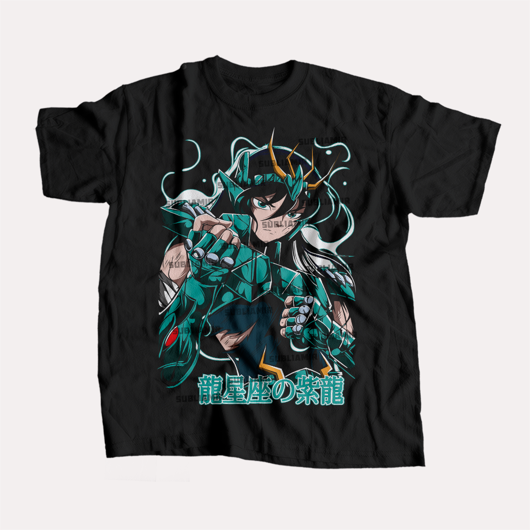 CABALLEROS DEL ZODIACO - SHYRIU DE DRAGÓN- POLO MANGA CORTA