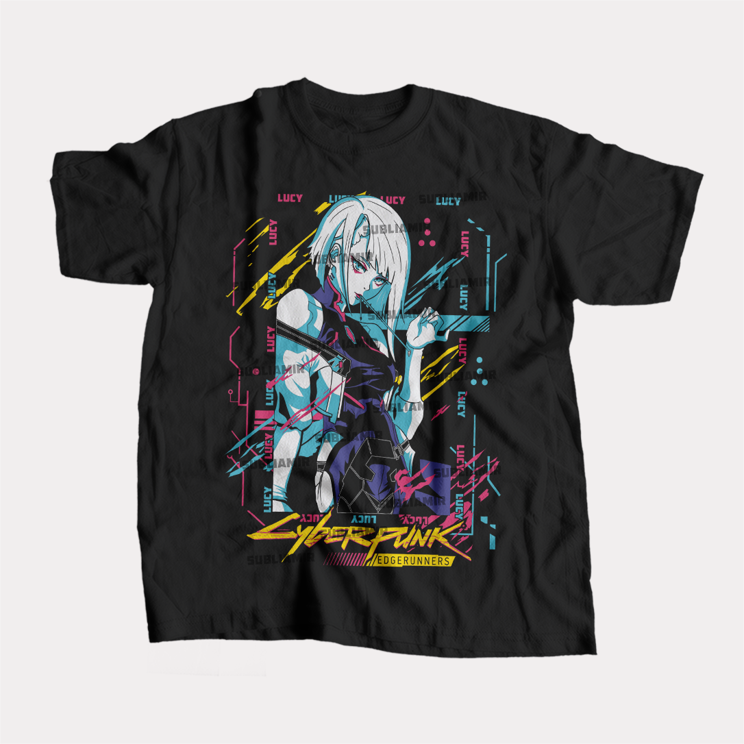 CYBERPUNK EDGERUNNERS - LUCY - POLO MANGA CORTA