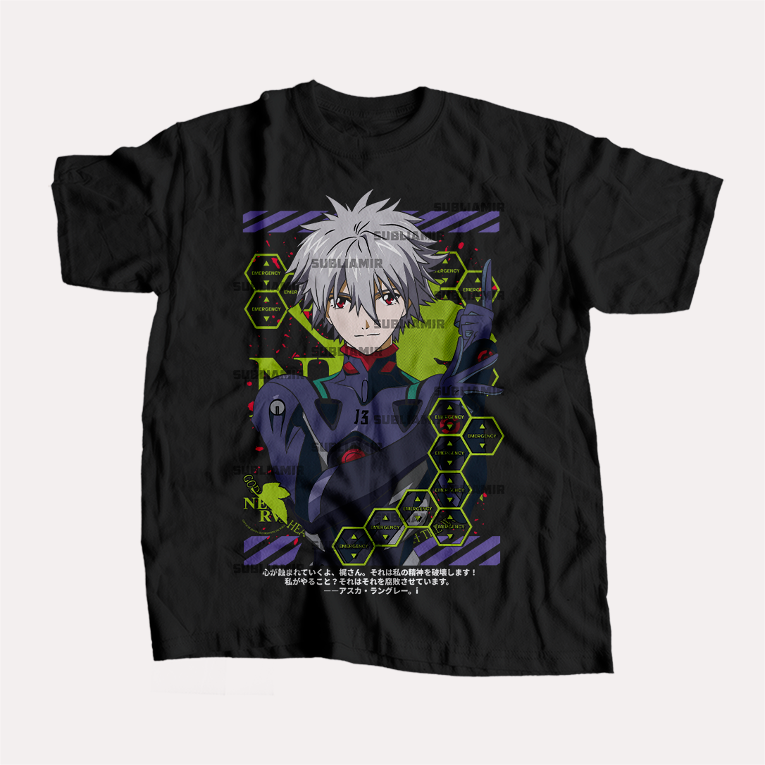 EVANGELION - KAWORU NAGISA - POLO MANGA CORTA