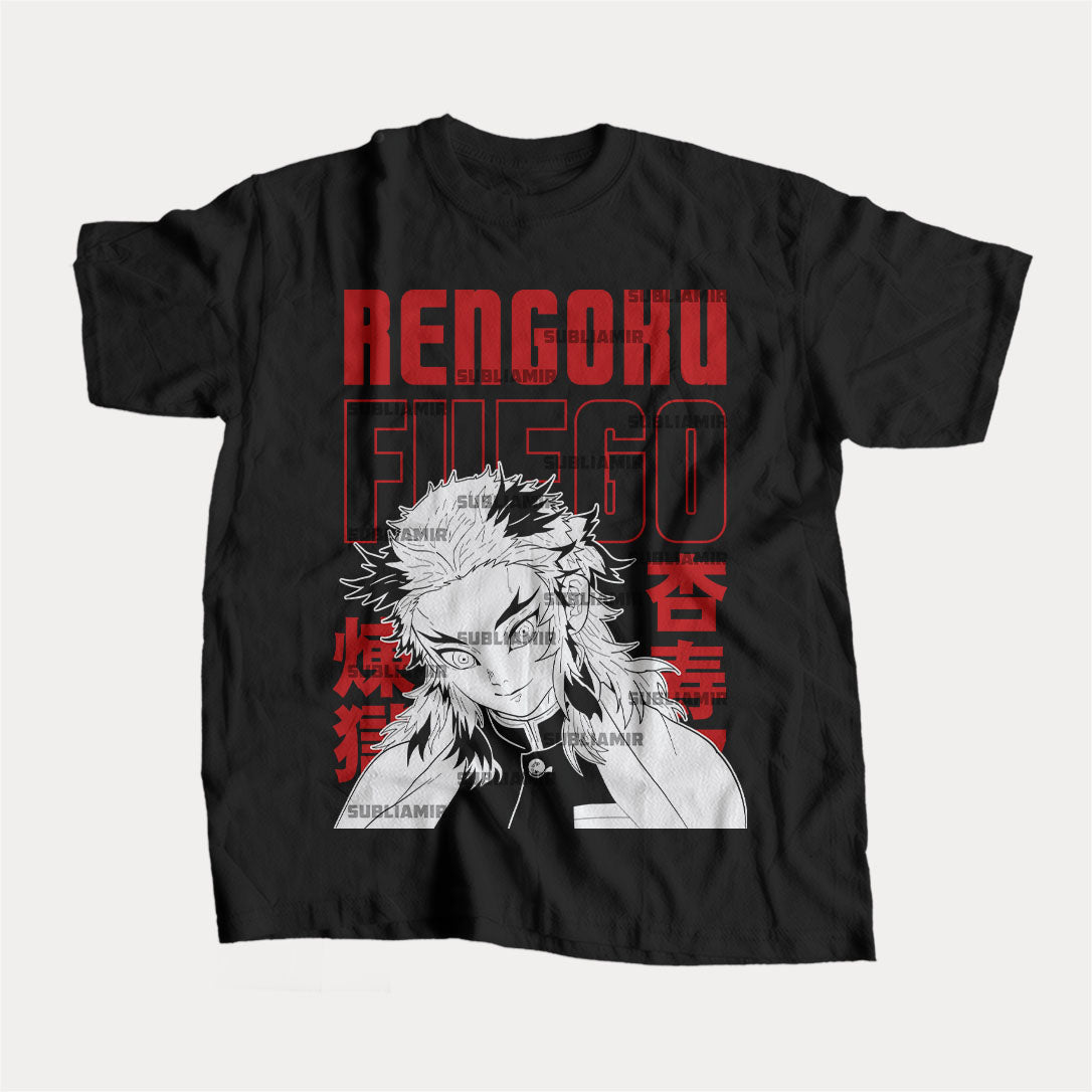KIMETSU NO YAIBA - KYOJURO RENGOKU - POLO MANGA CORTA
