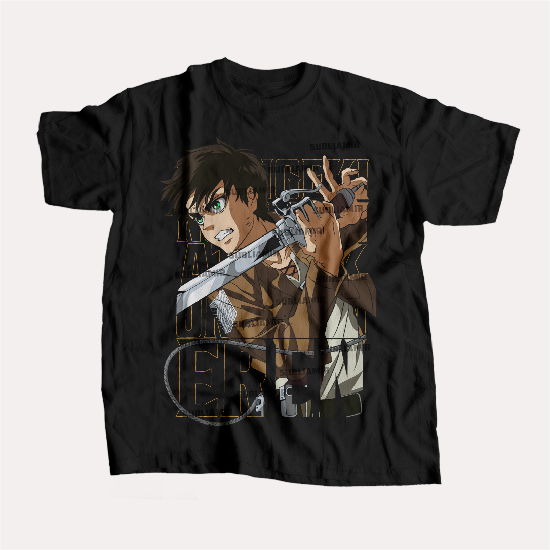 SHINGEKI NO KYOJIN - EREN YEAGER - POLO MANGA CORTA