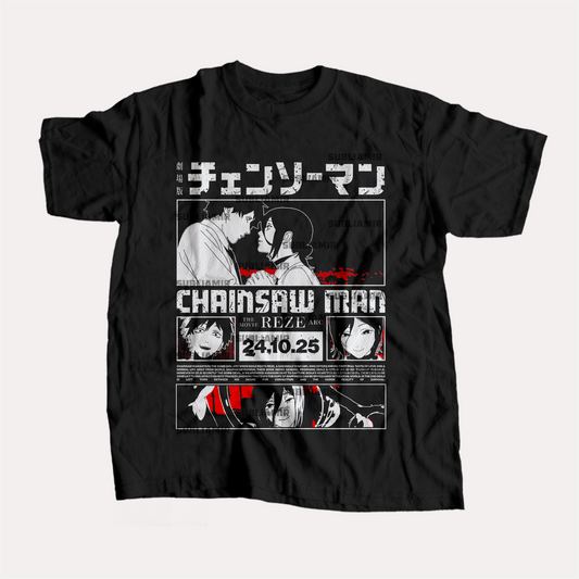 CHAINSAW MAN - DENJI X REZE - POLO MANGA CORTA
