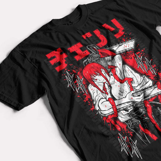 CHAINSAW MAN - MAKIMA & DENJI - POLO MANGA CORTA