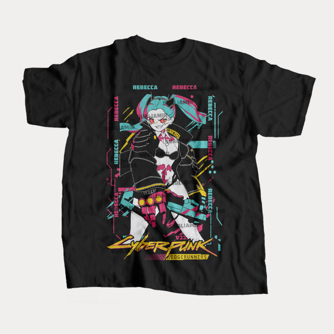 CYBERPUNK EDGERUNNERS - REBECCA - POLO MANGA CORTA
