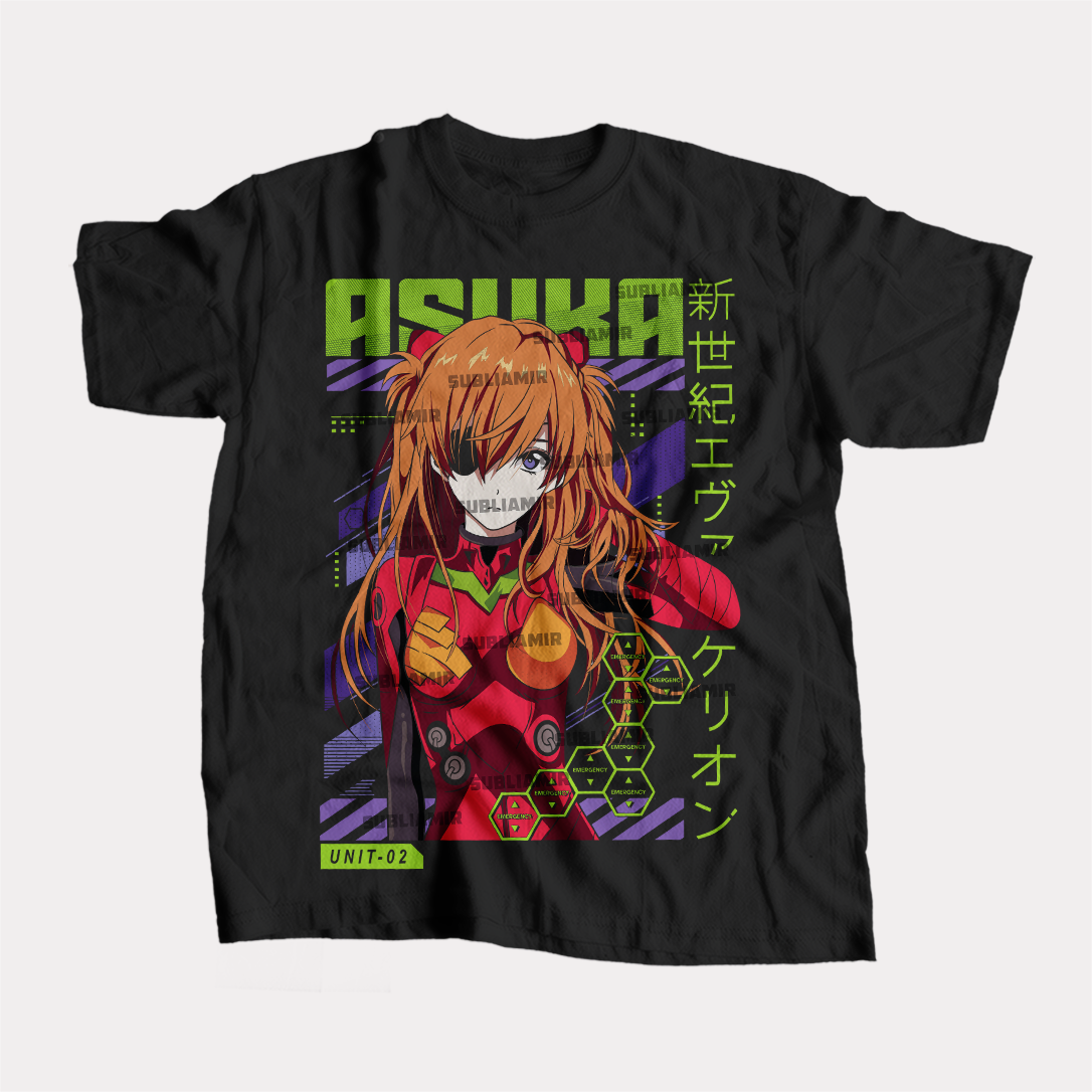 EVANGELION - ASUKA LANGLEY - POLO MANGA CORTA