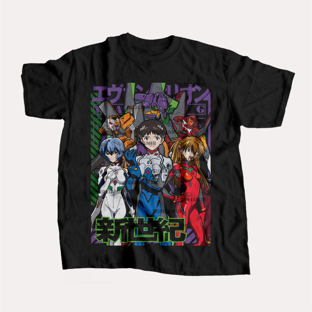 EVANGELION - ASUKA-REI-SHINJI - POLO MANGA CORTA