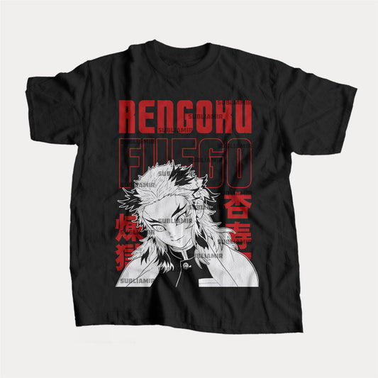 KIMETSU NO YAIBA - KYOJURO RENGOKU - POLO MANGA CORTA
