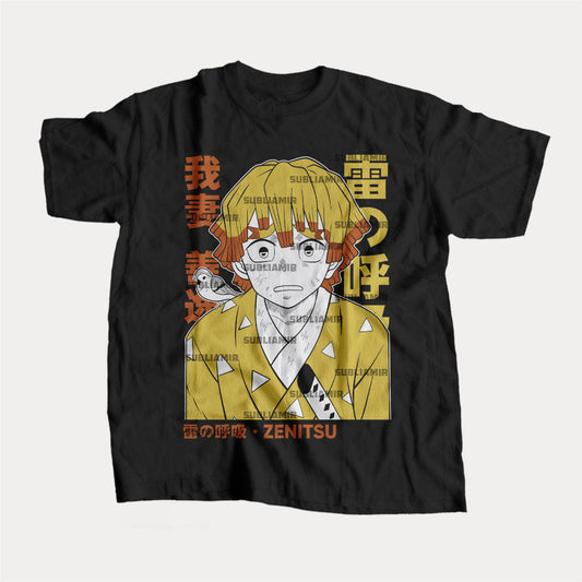 KIMETSU NO YAIBA - ZENITSU AGATSUMA - POLO MANGA CORTA