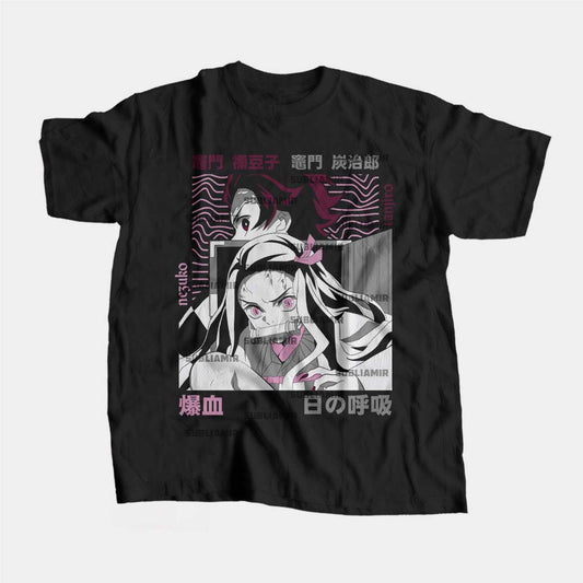 KIMETSU NO YAIBA - TANJIRO & NEZUKO - POLO MANGA CORTA