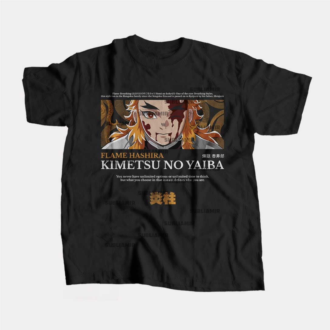 KIMETSU NO YAIBA - KYOJURO RENGOKU - POLO MANGA CORTA